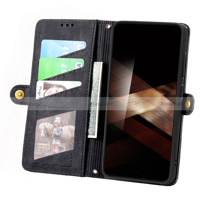 Leather Case Stands Flip Cover Holder S17D for Samsung Galaxy S24 Plus 5G