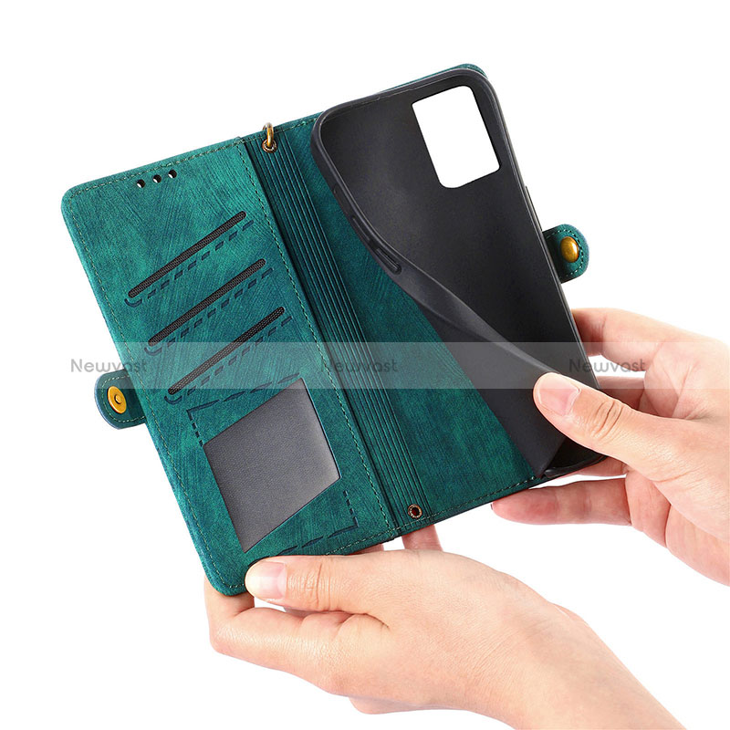 Leather Case Stands Flip Cover Holder S17D for Samsung Galaxy S24 Ultra 5G