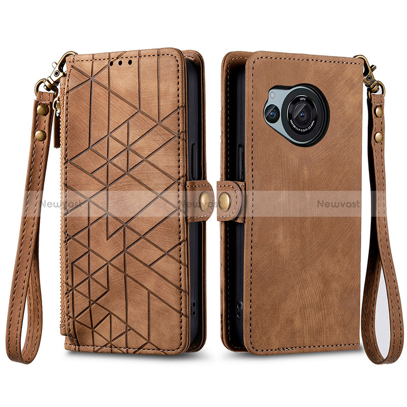 Leather Case Stands Flip Cover Holder S17D for Sharp Aquos R8