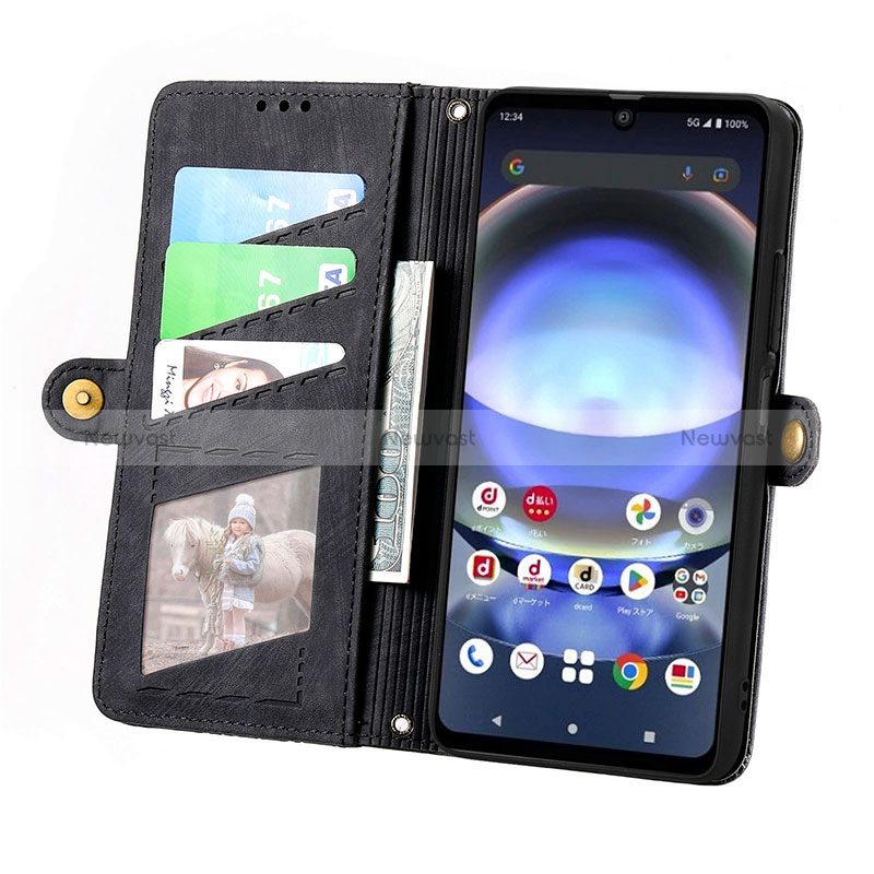 Leather Case Stands Flip Cover Holder S17D for Sharp Aquos R8s