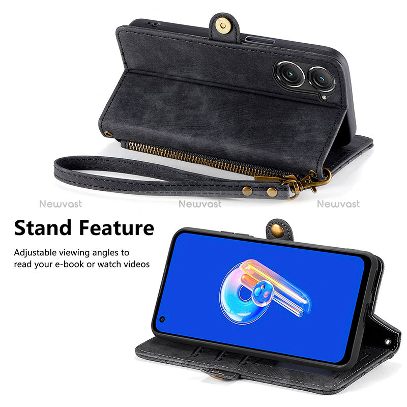 Leather Case Stands Flip Cover Holder S18D for Asus Zenfone 9