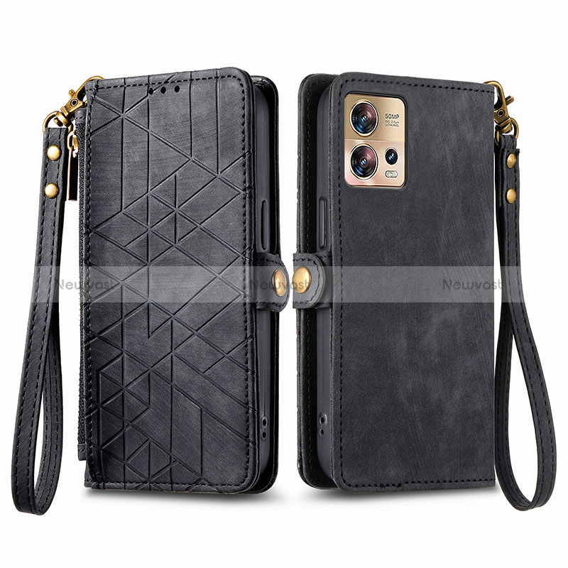 Leather Case Stands Flip Cover Holder S18D for Motorola Moto Edge 30 Fusion 5G