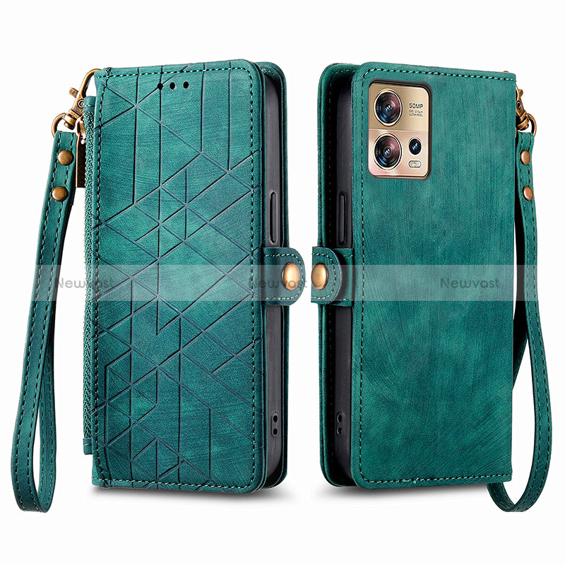 Leather Case Stands Flip Cover Holder S18D for Motorola Moto Edge 30 Pro 5G