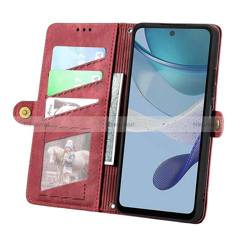 Leather Case Stands Flip Cover Holder S18D for Motorola Moto G53 5G