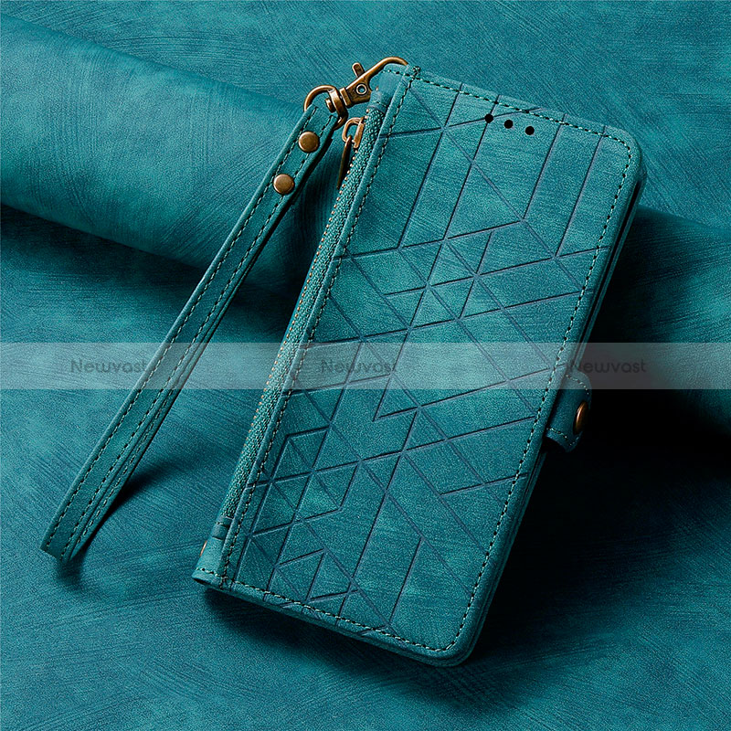 Leather Case Stands Flip Cover Holder S18D for Realme 11 5G Green