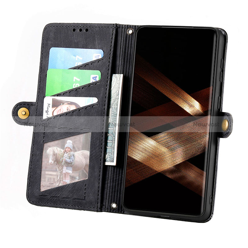 Leather Case Stands Flip Cover Holder S18D for Samsung Galaxy S24 Ultra 5G