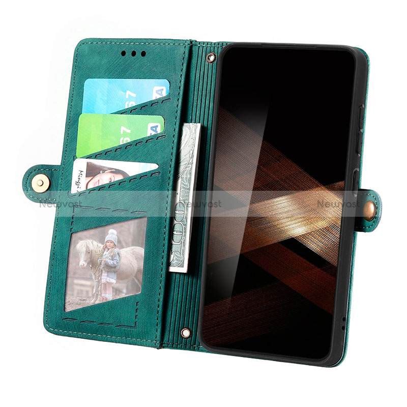 Leather Case Stands Flip Cover Holder S18D for Samsung Galaxy S25 5G