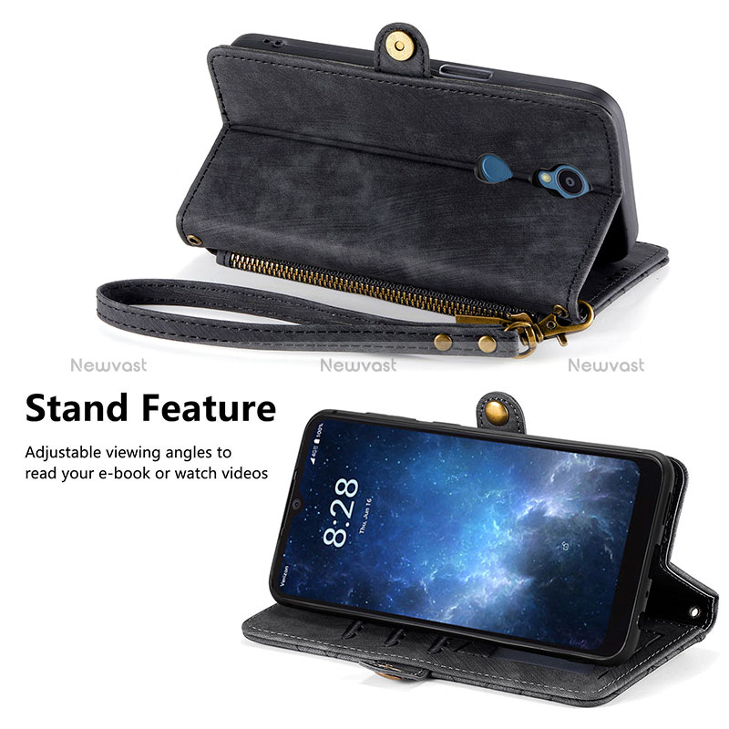 Leather Case Stands Flip Cover Holder S18D for Sharp Rouvo V