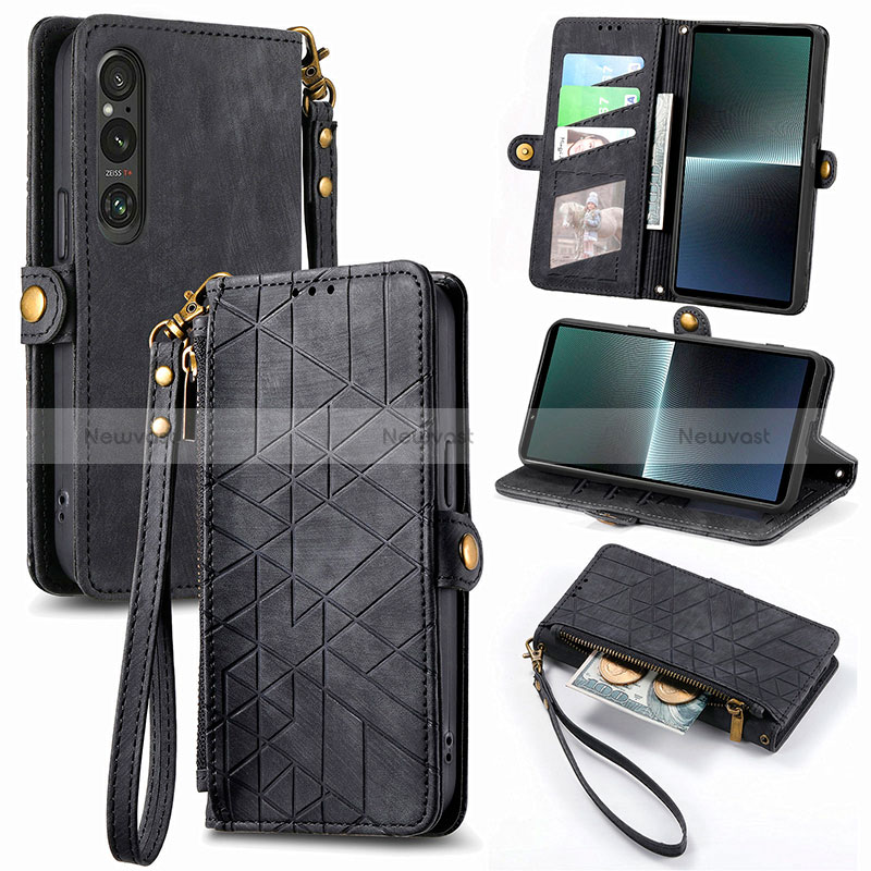 Leather Case Stands Flip Cover Holder S18D for Sony Xperia 1 V