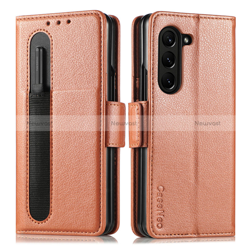 Leather Case Stands Flip Cover Holder SD1 for Samsung Galaxy Z Fold5 5G