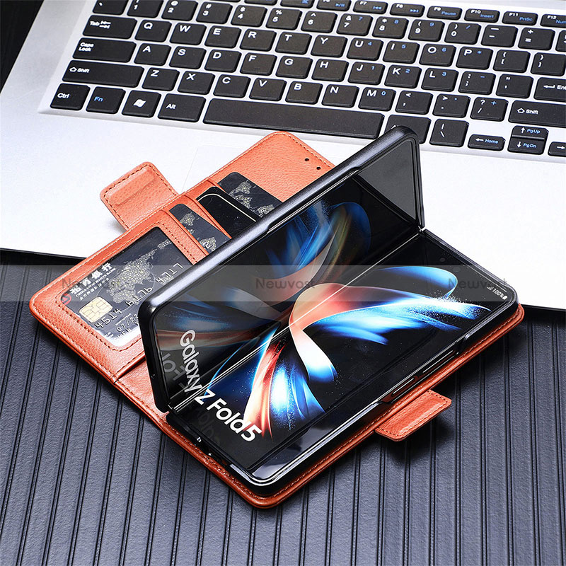 Leather Case Stands Flip Cover Holder SD2 for Samsung Galaxy Z Fold5 5G