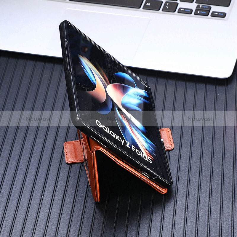 Leather Case Stands Flip Cover Holder SD2 for Samsung Galaxy Z Fold5 5G