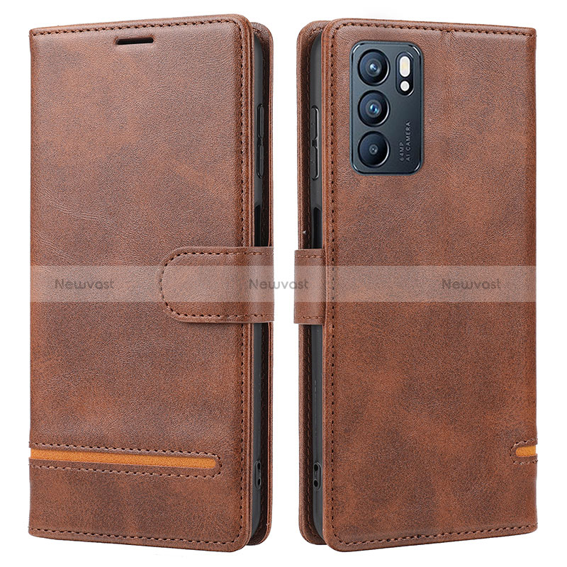 Leather Case Stands Flip Cover Holder SY1 for Oppo Reno6 5G