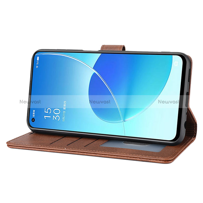 Leather Case Stands Flip Cover Holder SY1 for Oppo Reno6 5G