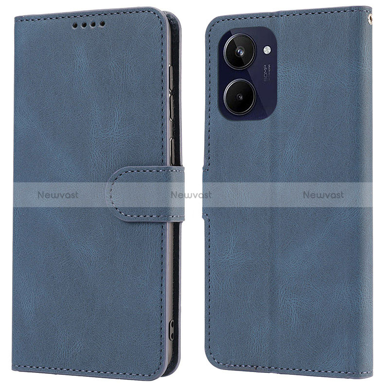 Leather Case Stands Flip Cover Holder SY1 for Realme 10 4G Blue