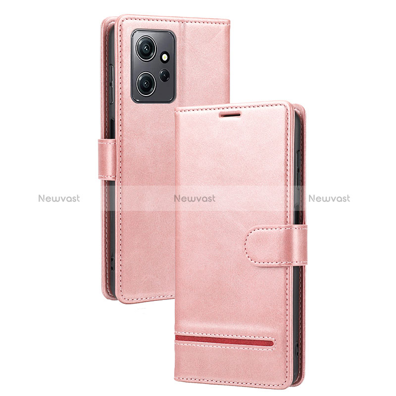 Leather Case Stands Flip Cover Holder SY3 for Xiaomi Redmi Note 12 4G Pink