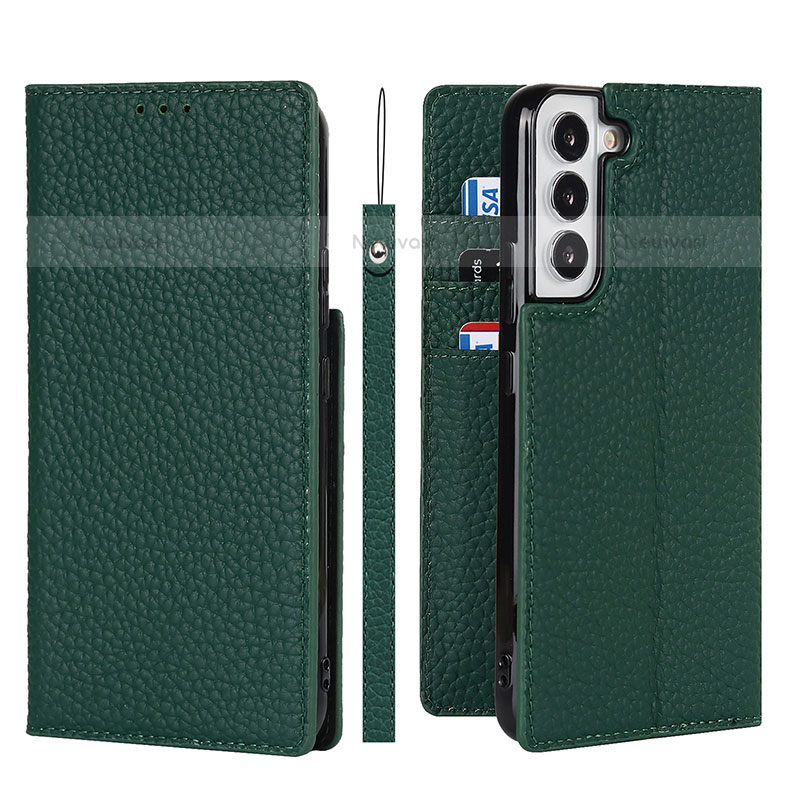 Leather Case Stands Flip Cover Holder T02D for Samsung Galaxy S23 Plus 5G