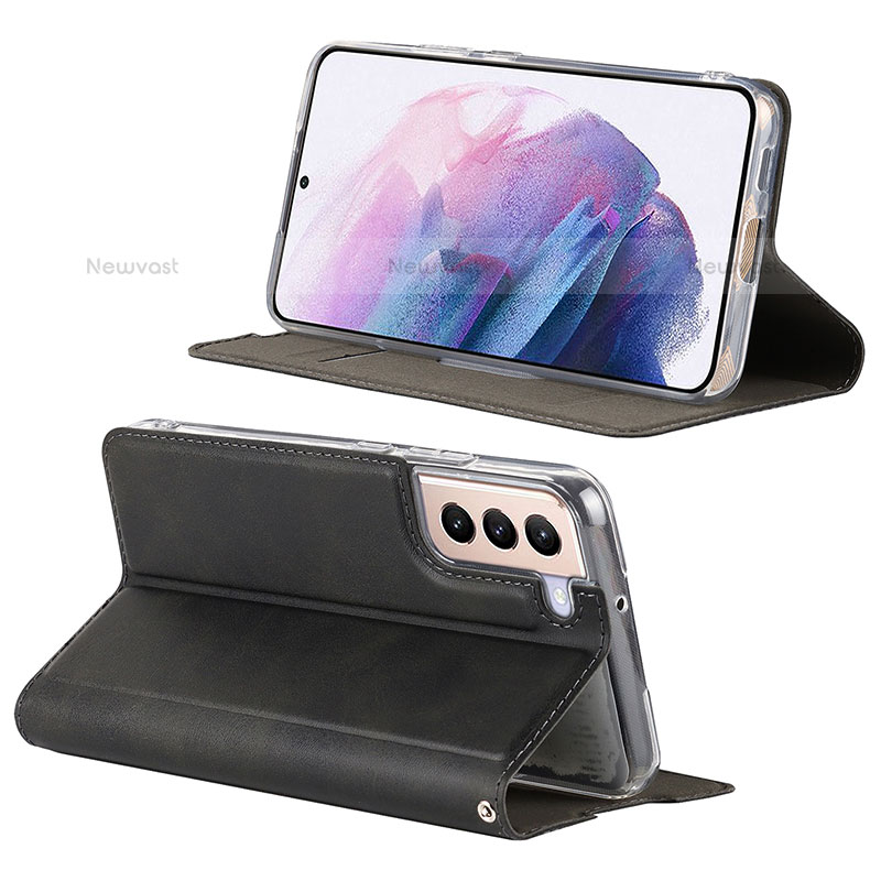 Leather Case Stands Flip Cover Holder T03D for Samsung Galaxy S21 5G