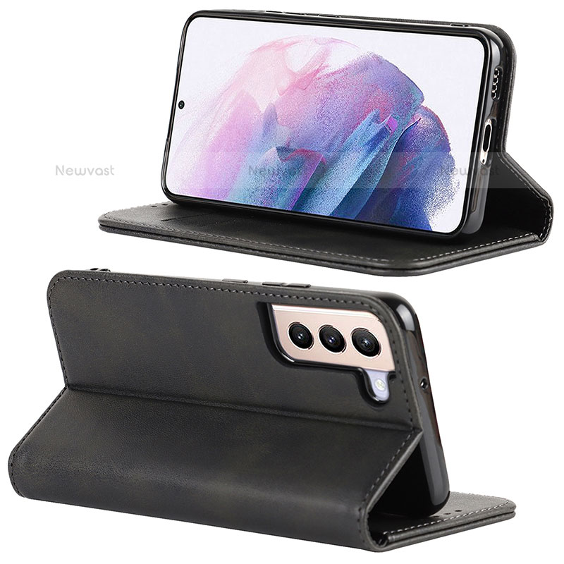 Leather Case Stands Flip Cover Holder T06D for Samsung Galaxy S21 Plus 5G