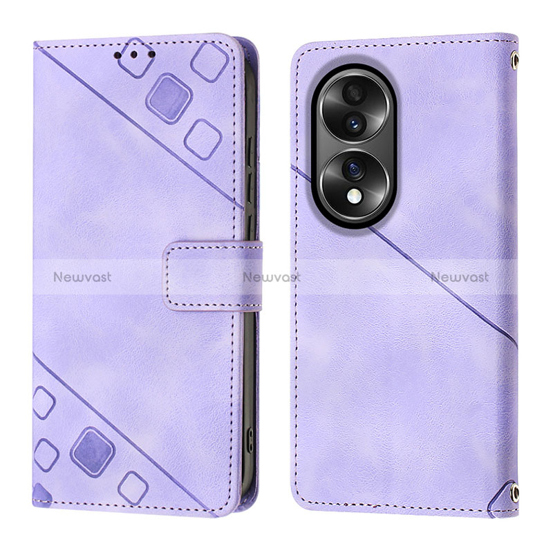 Leather Case Stands Flip Cover Holder Y01B for Huawei Honor 70 5G