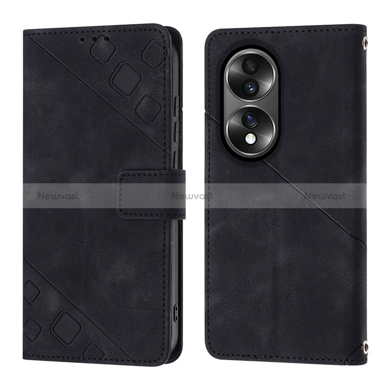 Leather Case Stands Flip Cover Holder Y01B for Huawei Honor 70 5G