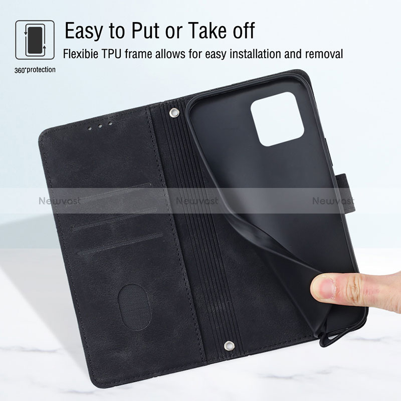 Leather Case Stands Flip Cover Holder Y01B for Huawei Honor X6 5G