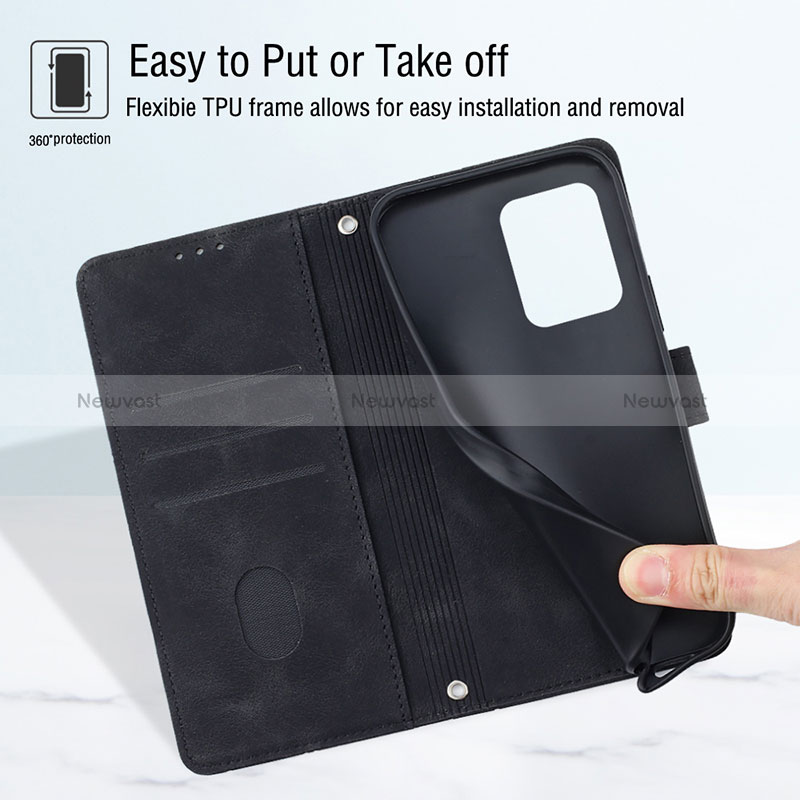 Leather Case Stands Flip Cover Holder Y01B for Huawei Honor X7a