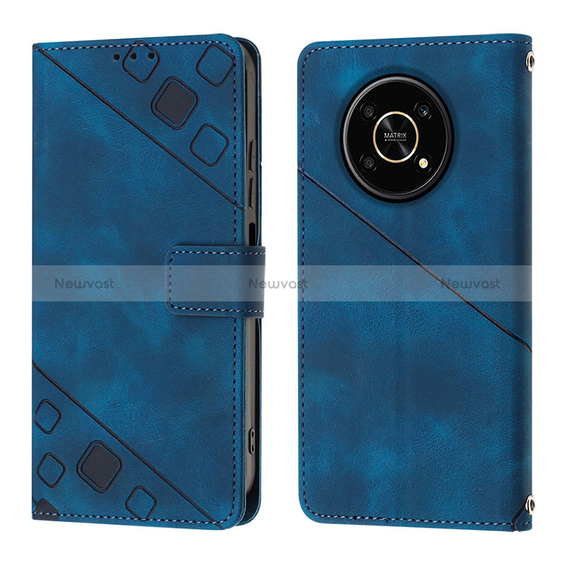 Leather Case Stands Flip Cover Holder Y01B for Huawei Honor X9 5G