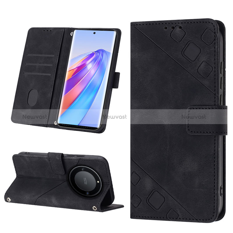 Leather Case Stands Flip Cover Holder Y01B for Huawei Honor X9a 5G