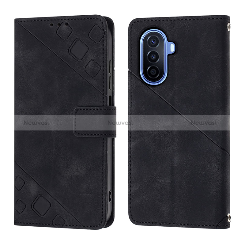 Leather Case Stands Flip Cover Holder Y01B for Huawei Nova Y70