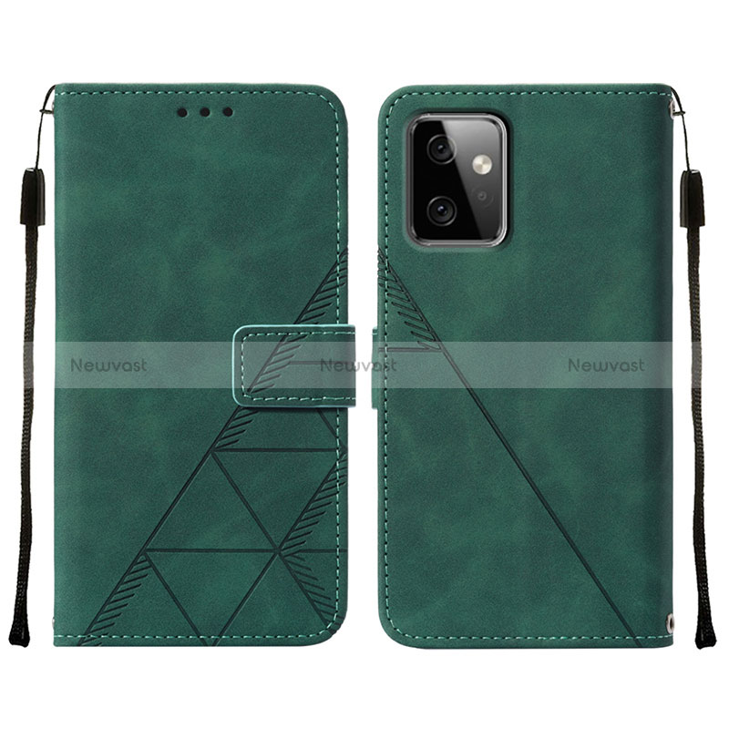 Leather Case Stands Flip Cover Holder Y01B for Motorola Moto G Power 5G (2023) Green