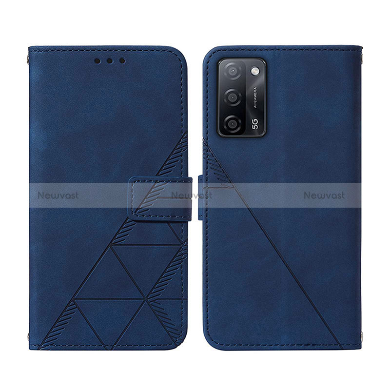 Leather Case Stands Flip Cover Holder Y01B for Oppo A53s 5G