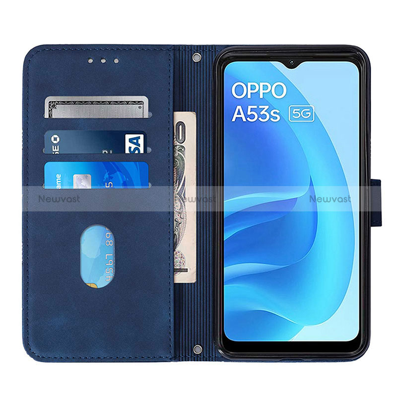 Leather Case Stands Flip Cover Holder Y01B for Oppo A53s 5G