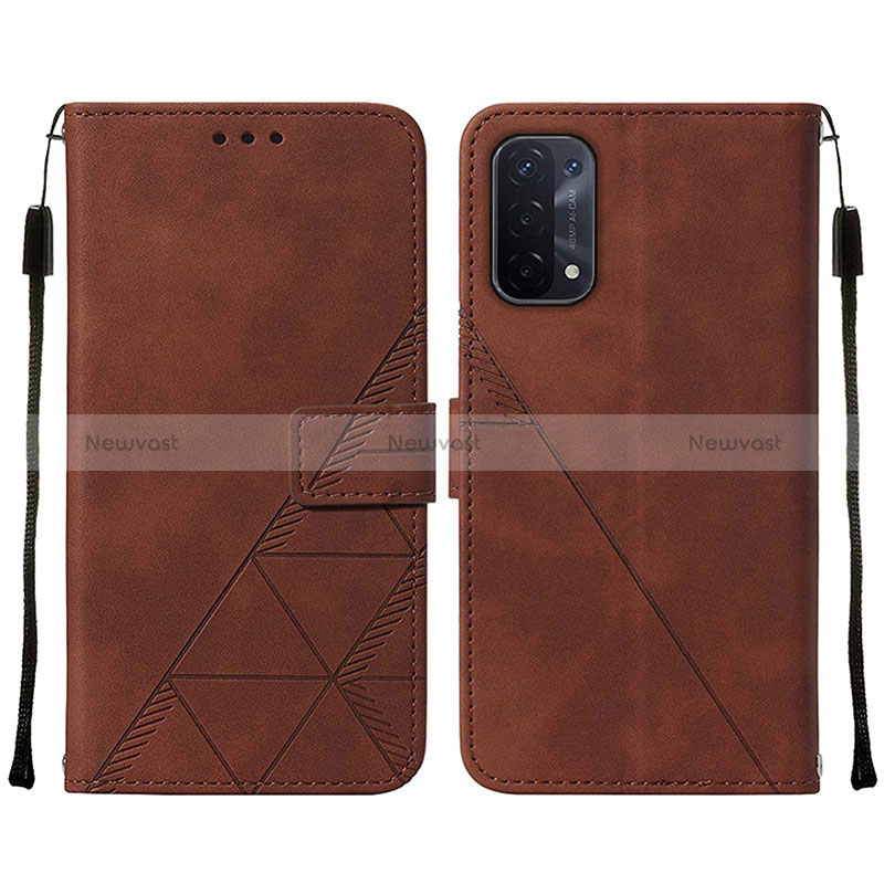 Leather Case Stands Flip Cover Holder Y01B for Oppo A54 5G