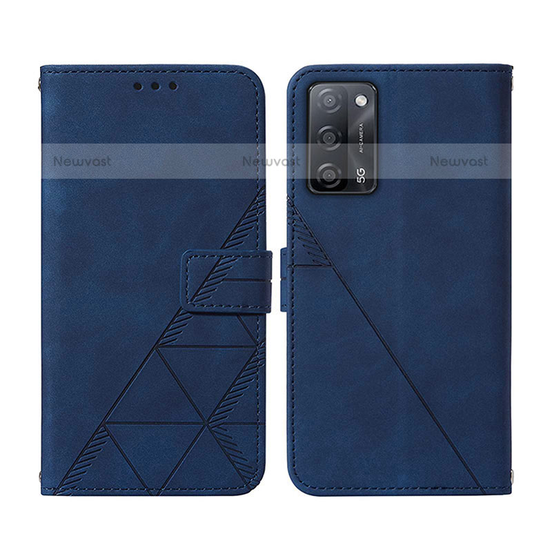 Leather Case Stands Flip Cover Holder Y01B for Oppo A55 5G