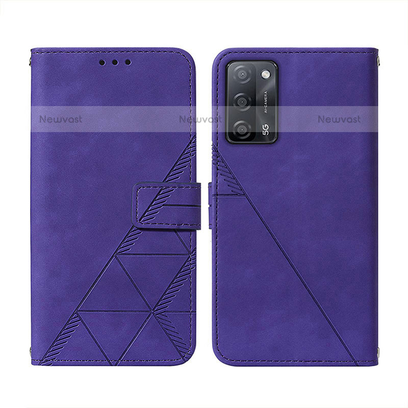 Leather Case Stands Flip Cover Holder Y01B for Oppo A55 5G