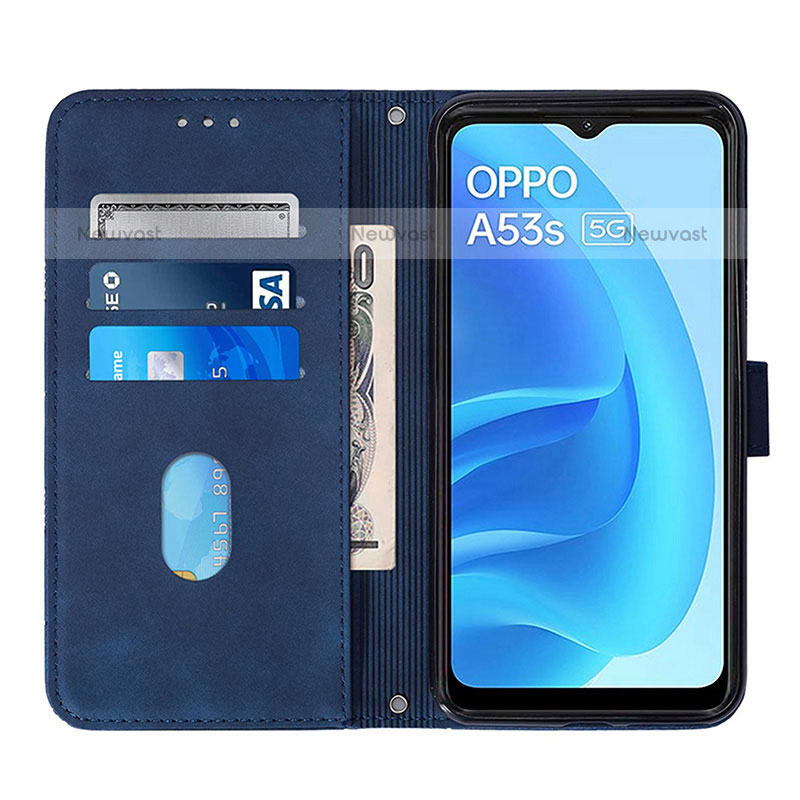 Leather Case Stands Flip Cover Holder Y01B for Oppo A55 5G