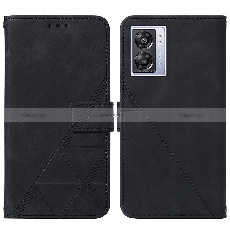 Leather Case Stands Flip Cover Holder Y01B for Oppo A57 5G