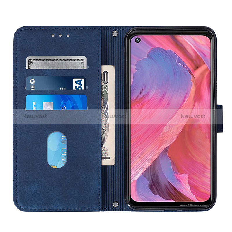 Leather Case Stands Flip Cover Holder Y01B for Oppo A74 5G