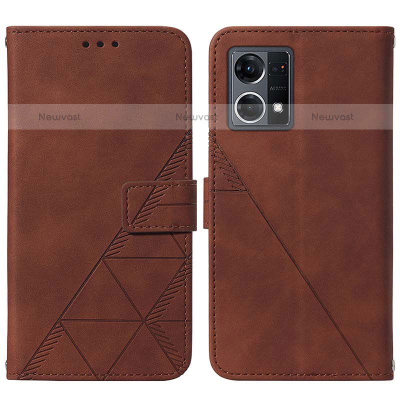 Leather Case Stands Flip Cover Holder Y01B for Oppo F21 Pro 4G