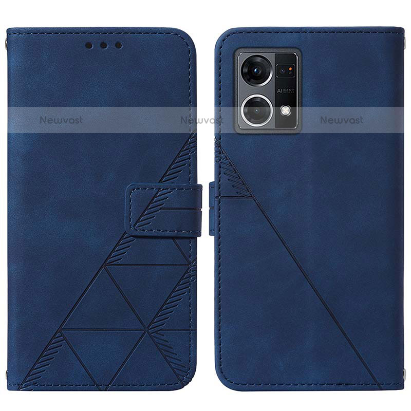 Leather Case Stands Flip Cover Holder Y01B for Oppo F21 Pro 4G