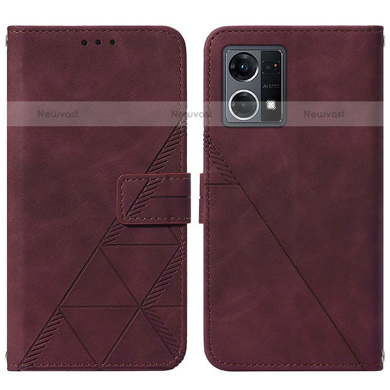 Leather Case Stands Flip Cover Holder Y01B for Oppo F21 Pro 4G