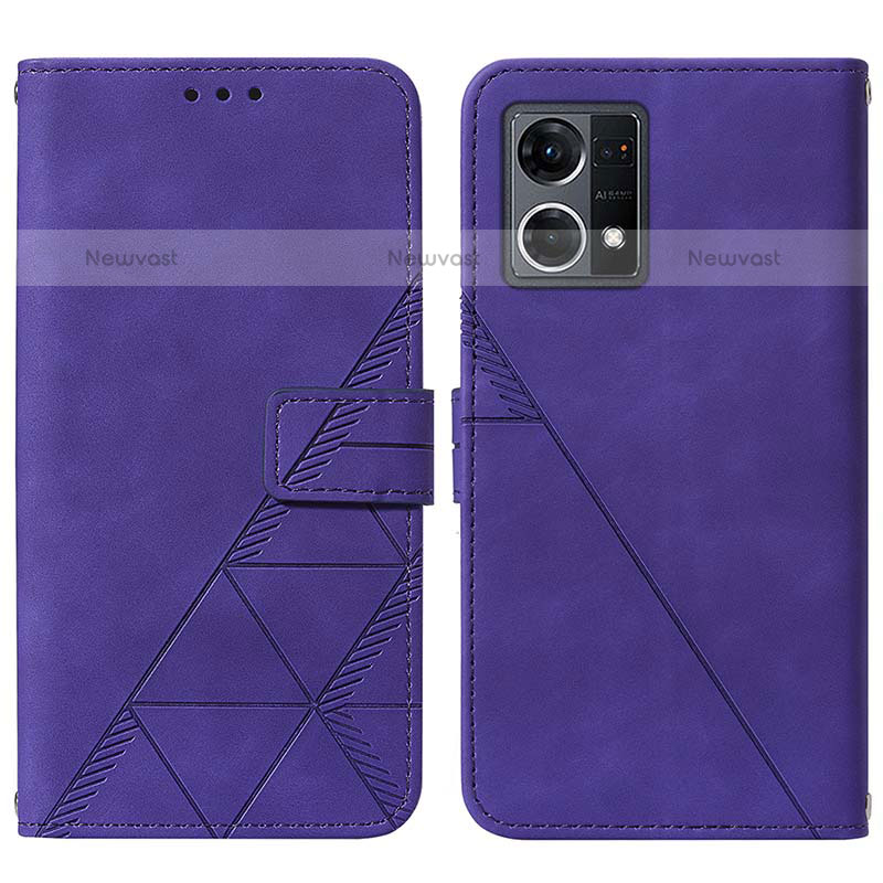 Leather Case Stands Flip Cover Holder Y01B for Oppo F21 Pro 4G