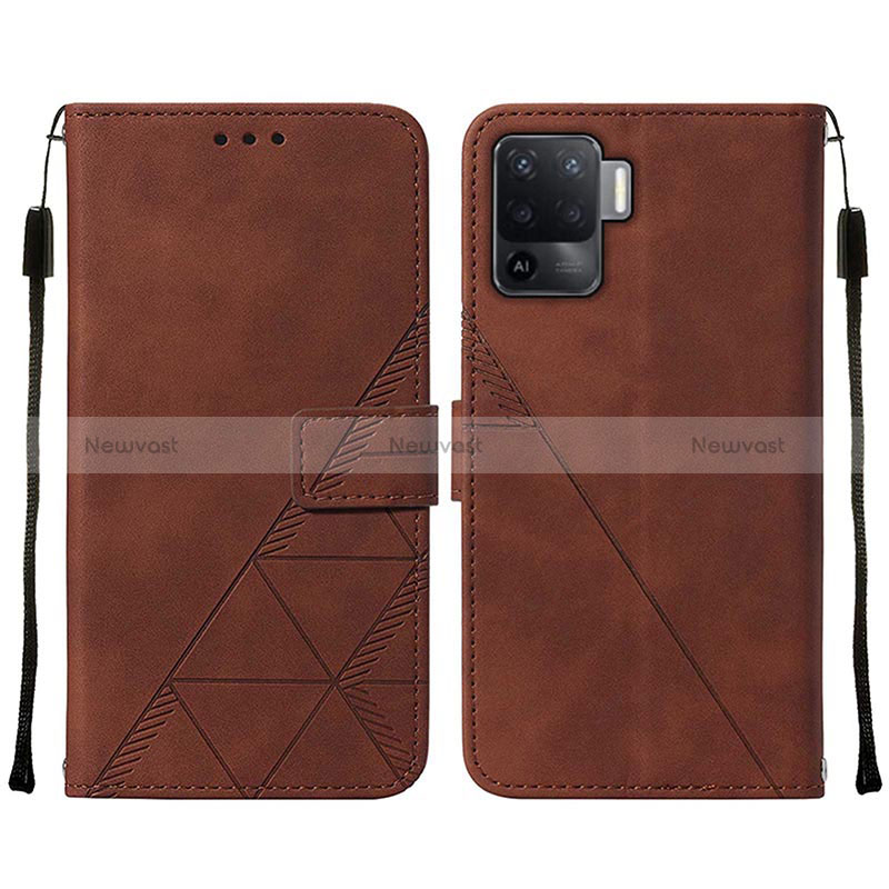 Leather Case Stands Flip Cover Holder Y01B for Oppo Reno5 F