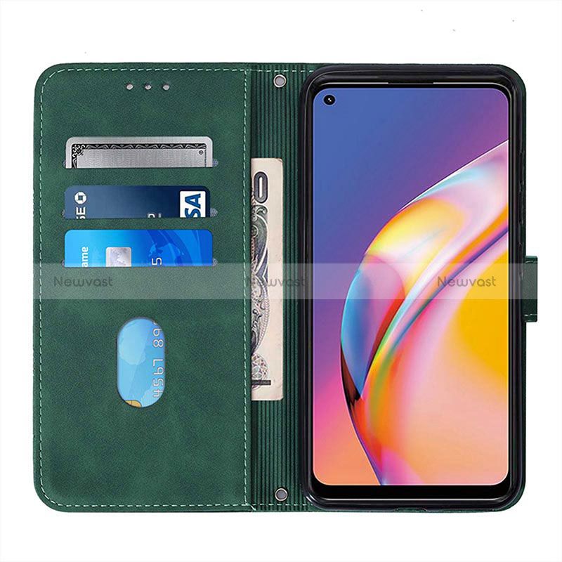 Leather Case Stands Flip Cover Holder Y01B for Oppo Reno5 F