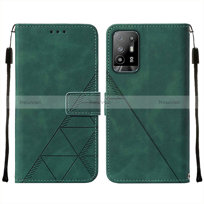 Leather Case Stands Flip Cover Holder Y01B for Oppo Reno5 Z 5G