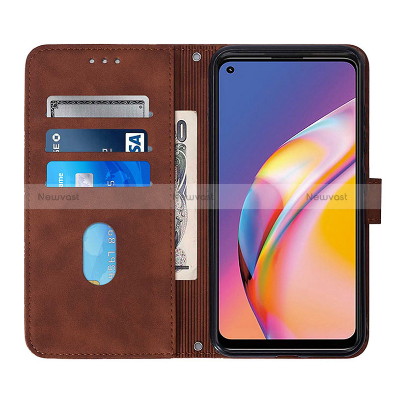 Leather Case Stands Flip Cover Holder Y01B for Oppo Reno5 Z 5G