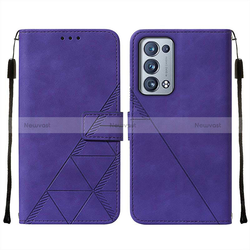 Leather Case Stands Flip Cover Holder Y01B for Oppo Reno6 Pro 5G