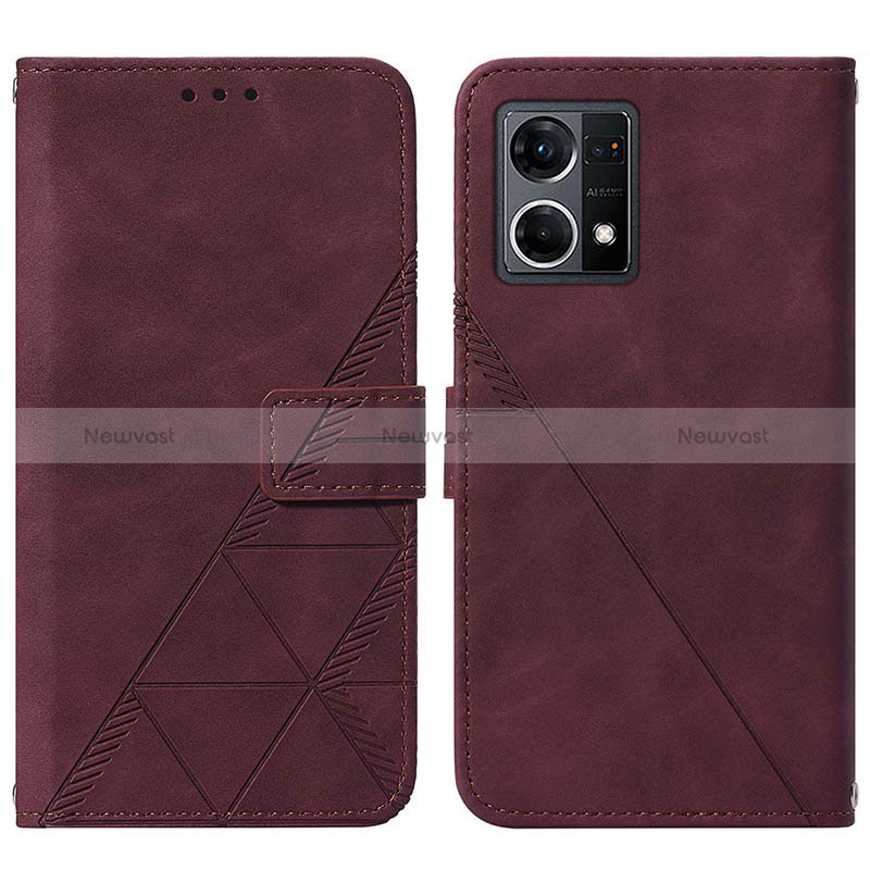 Leather Case Stands Flip Cover Holder Y01B for Oppo Reno7 4G