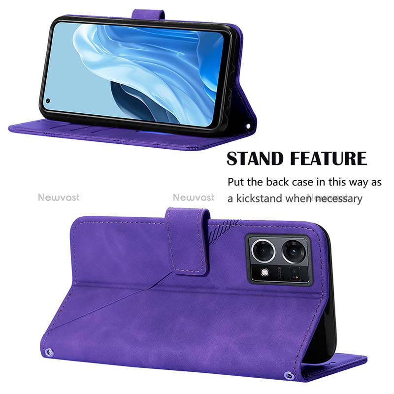 Leather Case Stands Flip Cover Holder Y01B for Oppo Reno8 4G